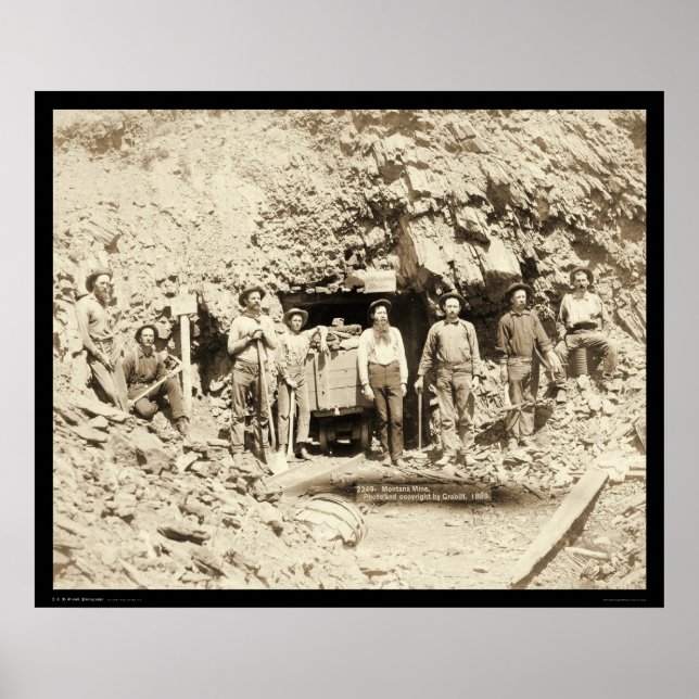 1889 bei Montana Mine acht Männer Poster (Vorne)
