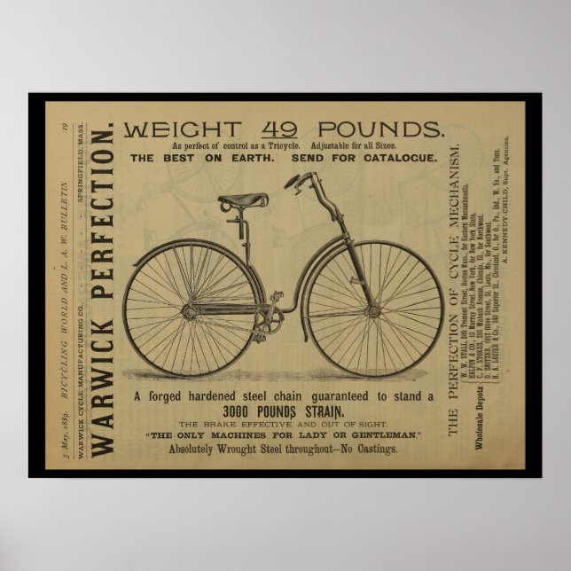 1889 Vintag Bicycle Magazine and Art Poster (Vorne)