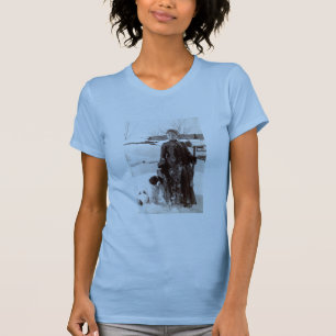 1890 Frau mit ihrem Bretonischen Jagdhund T-Shirt