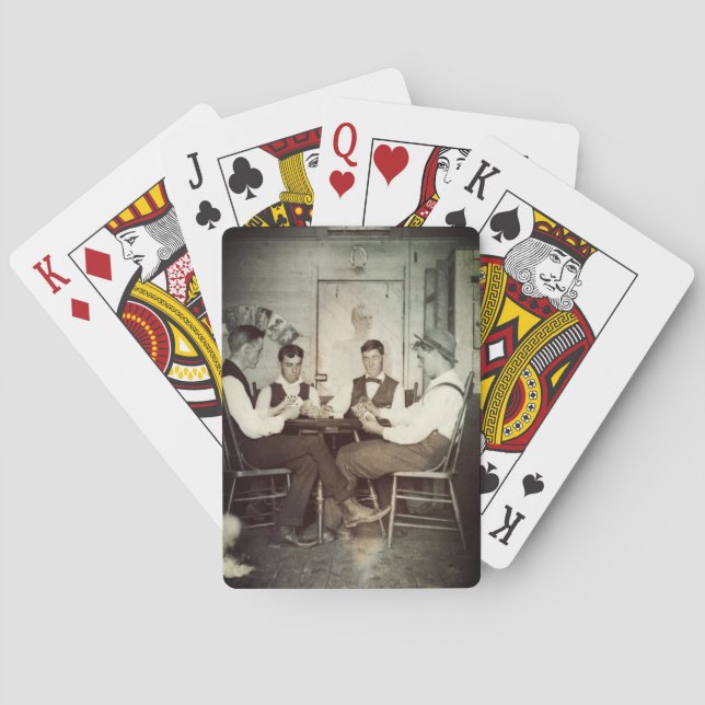 1890 Poker Game Men Gambling Cards Man Cave Foto Spielkarten (Rückseite)