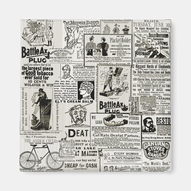 1890er Jahre bezaubernde Viktorianische Zeitungsan Magnet (Vorne)