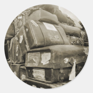 1890's REISE-GEPÄCKteamster-LASTWAGEN-KOFFER Runder Aufkleber