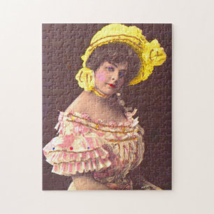 1890s woman in frilly zieht Print