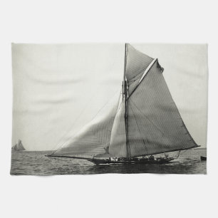 1891 Amerikanische Yacht auf See Küchentuch