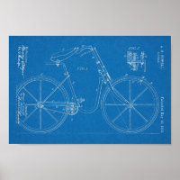 1891 Bicycle Patent Art Zeichnend Print