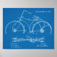 1891 Bicycle Spring Rahmen Design Patent Art Print