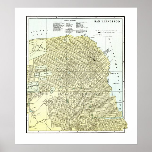 1891 Karte von San Francisco - Poster (Vorne)