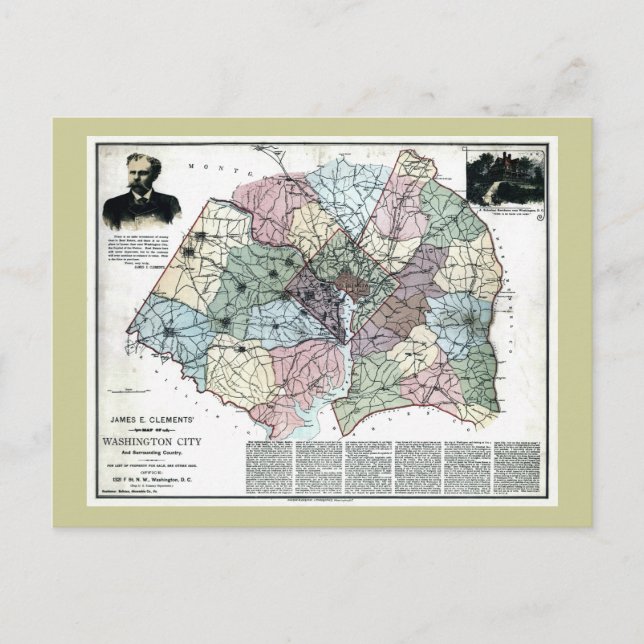 1891 Karte von Washington City & Umgebung (Vorderseite)
