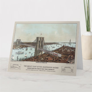 1892 Currier & Ives Brooklyn Bridge Karte