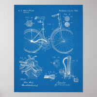 1892 Ketten-Fahrradpatentkunst Zeichnend Print