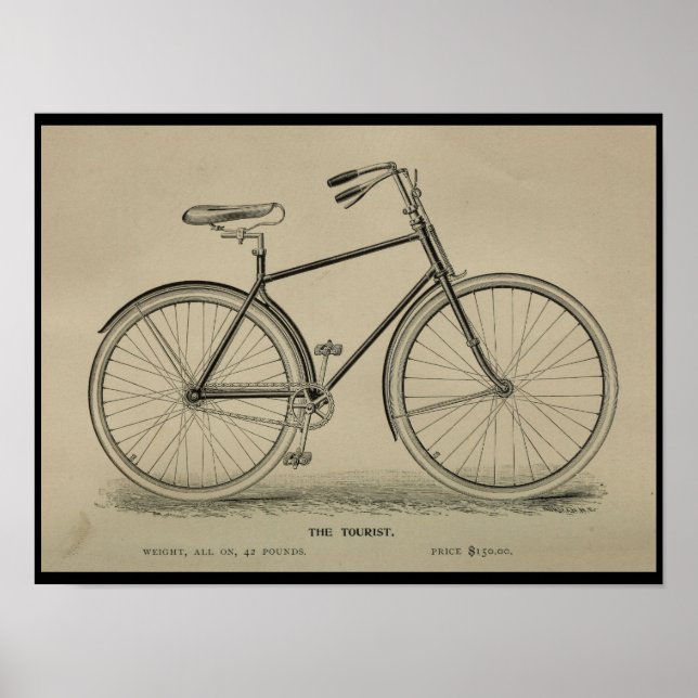 1892 Vintag Tourist Bicycle Magazine und Poster (Vorne)