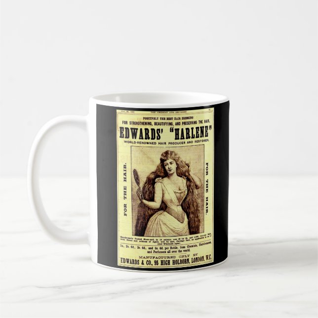 1893 Anzeige für Harlene Haar-Restaurator Kaffeetasse (Links)