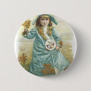 1893 Damen Parfümierter Kalender Hoyt & Co. German Button