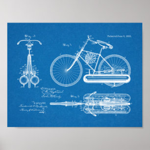 1893 Luftgetriebenes Fahrrad-Design-Patent Kunstst Poster