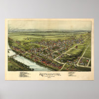 1893 Luftkarte Royersford PA Pennsylvania