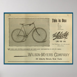 1893 Vintage Fahrrad Magazin Werbeplakat Kunst Poster