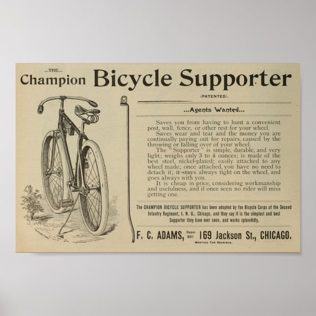 1893 Vintages Bicycle Magazine und Art Poster (Vorne)