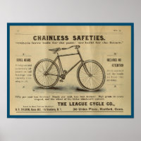 1893 Vintages Safety Bicycle Magazine und Art Post