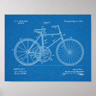 1894 Fahrraddesign Patent Art Print Poster