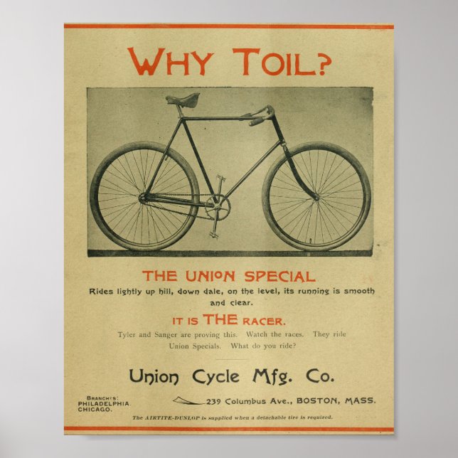 1894 Gewerkschaft Sonderfahrrad- und Kunstdruckere Poster (Vorne)