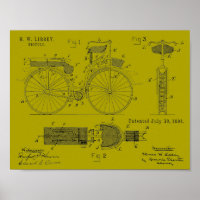 1894 Militärradpatent Art Zeichnend Print