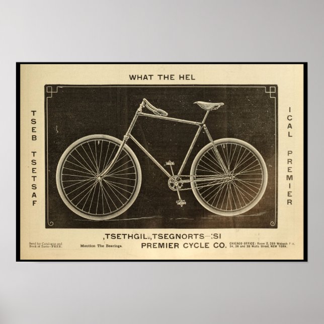 1894 Premier Cycle Co. Bicycle Ad Art Poster (Vorne)
