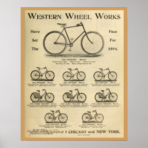 1894 Western Wheel Works Fahrradwerbungsposter Poster