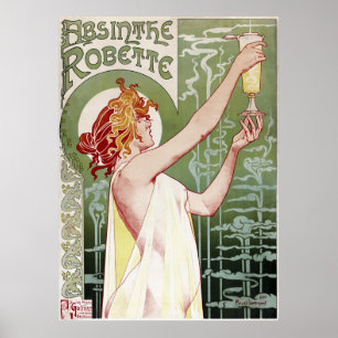 1895 Jugendstil Absinth Robette restauriert Poster