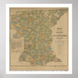 1895 Karte der Gemeinde East Baton Rouge, La Poster
