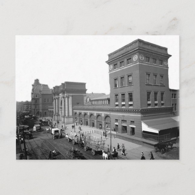 1895 Passagierterminal Boston MA Postkarte (Vorderseite)
