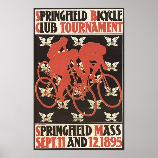 1895 Springfield Massachusetts Fahrradturnier Poster (Vorne)