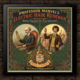 1895 Vintag Hair Renewer Square Ad Poster