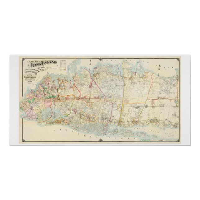 1896 Karte von Western und Central Long Island NY Poster (Vorderseite)