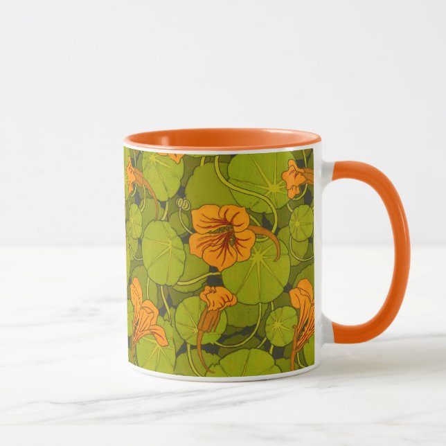 1896 Viktorianisch Nasturtium Floral Print Tasse (Rechts)