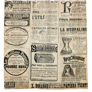 1897 Werbung in der französischen Zeitung Duschvorhang