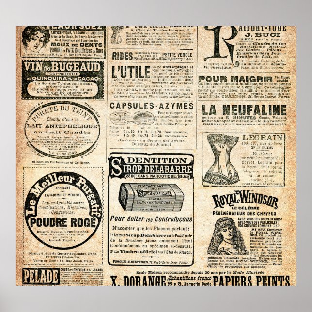 1897 Werbung in der französischen Zeitung Poster (Vorne)
