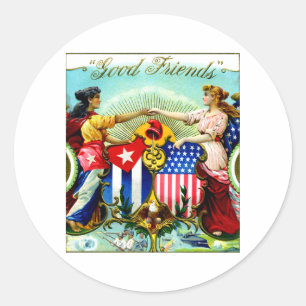 1898 Gute Freunde Zigarren Runder Aufkleber