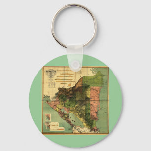 1898 offizielle Karte Nicaragua Schlüsselanhänger