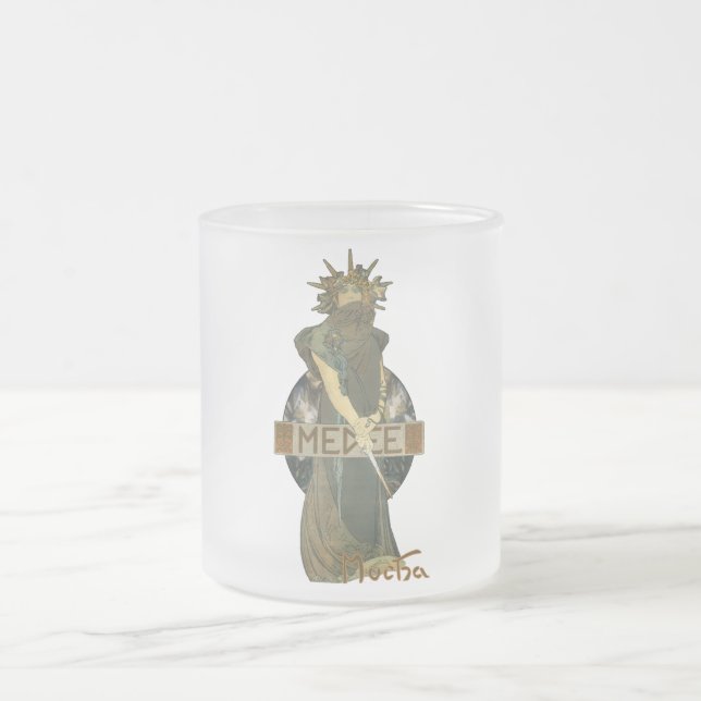 1898) tasses en verre givré d'Alphonse Mucha Medee (Centre)