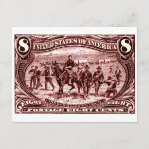 1898 Troops Guarding Wagon Train Postkarte
