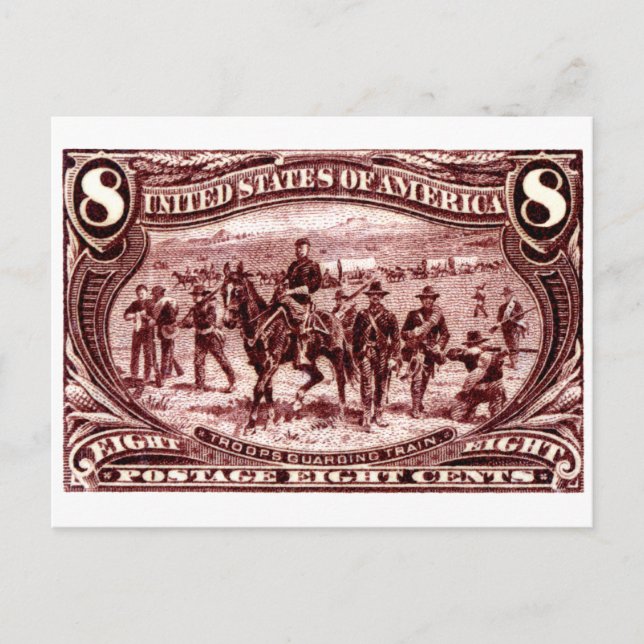 1898 Troops Guarding Wagon Train Postkarte (Vorderseite)
