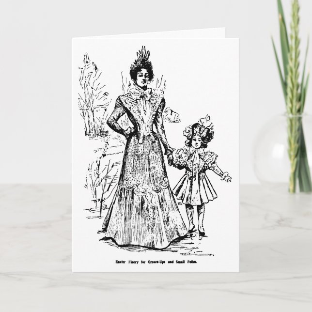 1898 Vintage Illustration Ostern arbeitet Karte um (Vorderseite)