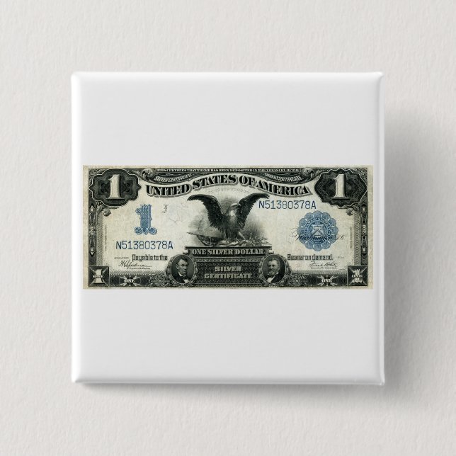 1899 Ein-Dollar-US-Silberzertifikat Button (Vorderseite)