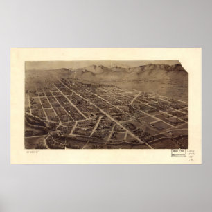 1899 Fort Collins, CO Birds Eye Panoramablick Kart Poster