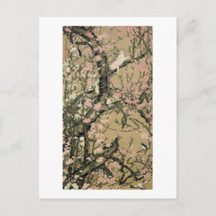 18.桃 花 小 図, 若 Pfirsichblüten & kleine Vögel, Jakuc Postkarte