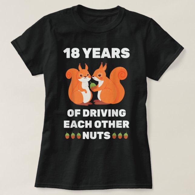18. 18-jähriges Hochzeitsjubiläum Funny Couple für T-Shirt (Design vorne)