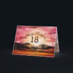 18 birthday, Sunset over the mountains Karte<br><div class="desc">A beautiful sunset over the mountains. Customize this card in any way you choose.</div>