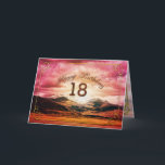 18 birthday, Sunset over the mountains Karte<br><div class="desc">A beautiful sunset over the mountains. Customize this card in any way you choose.</div>