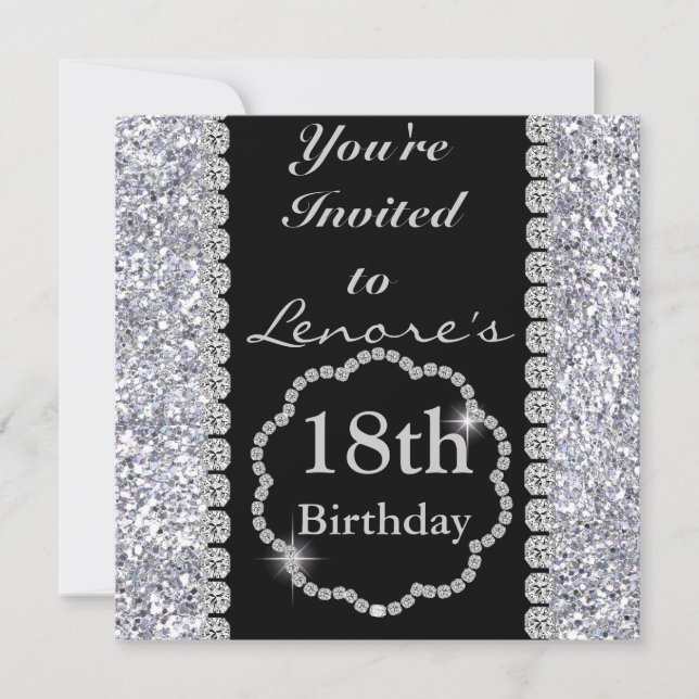 18. BLING Geburtstagsparty Einladung (Vorderseite)