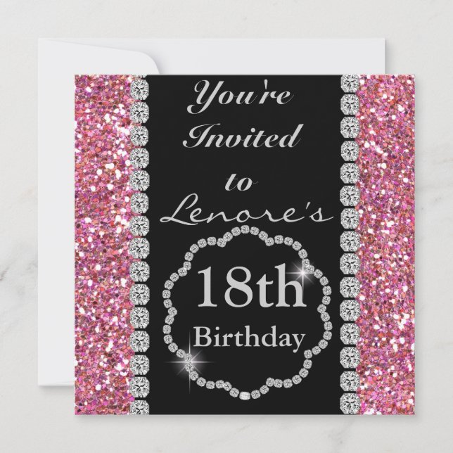 18. BLING Geburtstagsparty Einladung (Vorderseite)